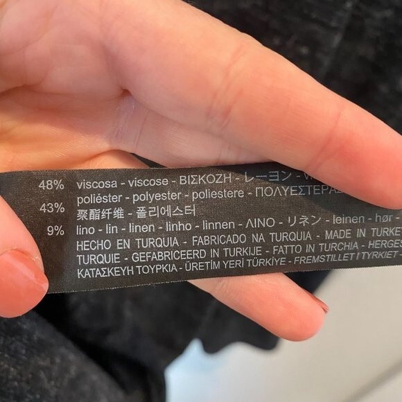 Zara Knit Dark Heathered Grey Open Front Waterfall Cardigan - Size M - EUC - Picture 9 of 9